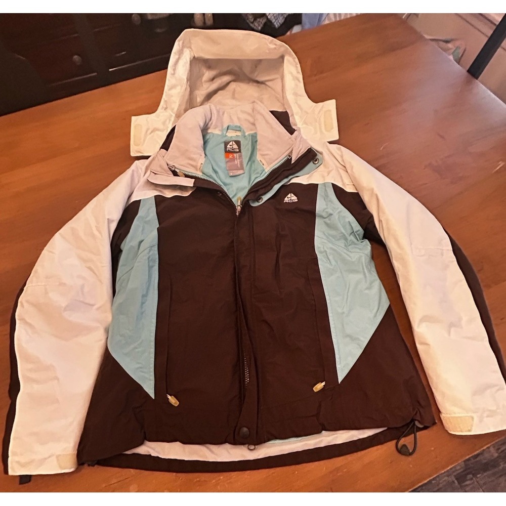 Nike ACG Hooded 3 In 1 Jacket Coat 2 Thermal Layer All Conditions Gear Sz S Ski
